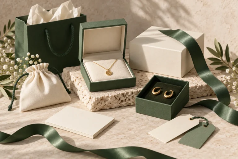 Illustration of private-label jewelry packaging options